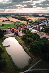 Widok na gm. Cielądz z lotu ptaka