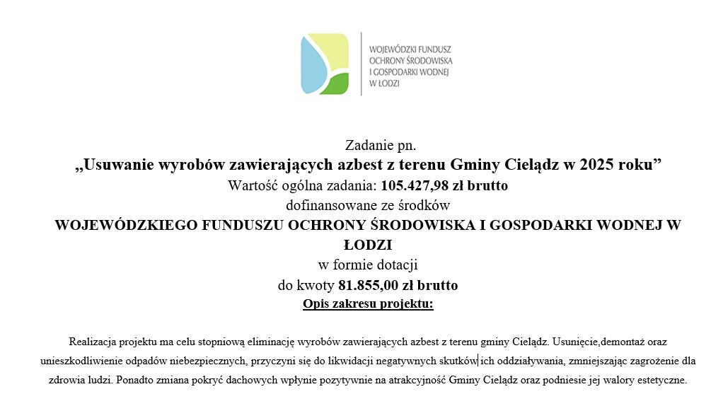 Dofinansowanie azbest