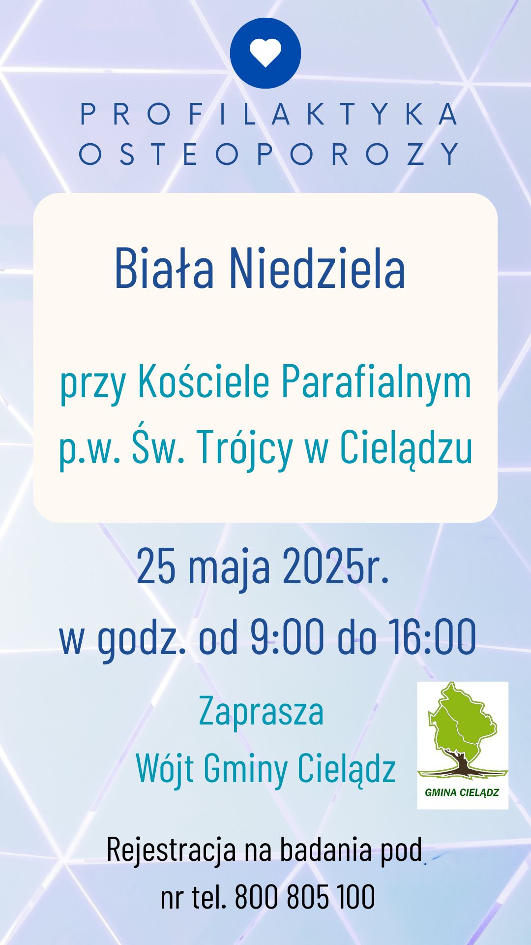 Biała Niedziela - Profilaktyka Osteoporozy  plakat