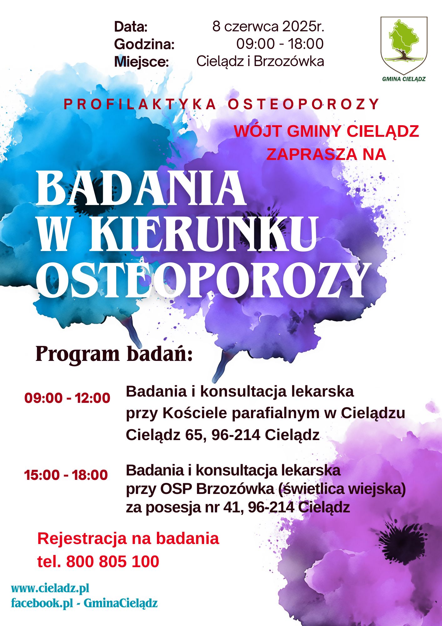Badania 08.06.2025r. w Cielądzu i Brzozówce